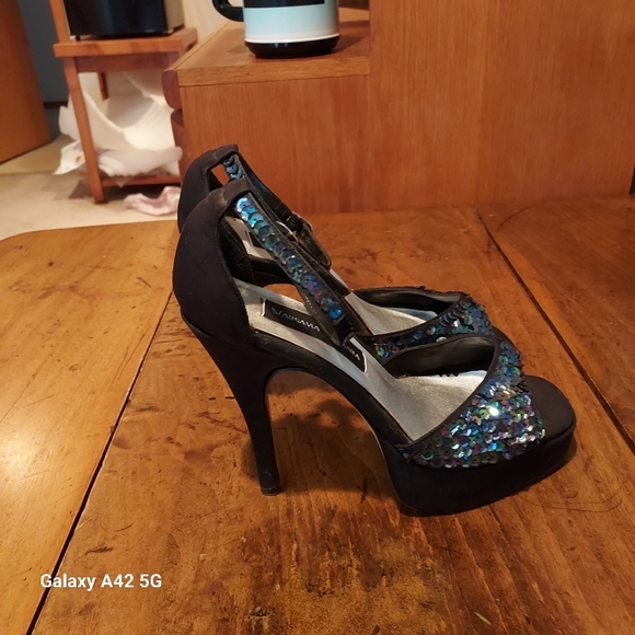 Vintage sequined heels - Picture 1 of 8